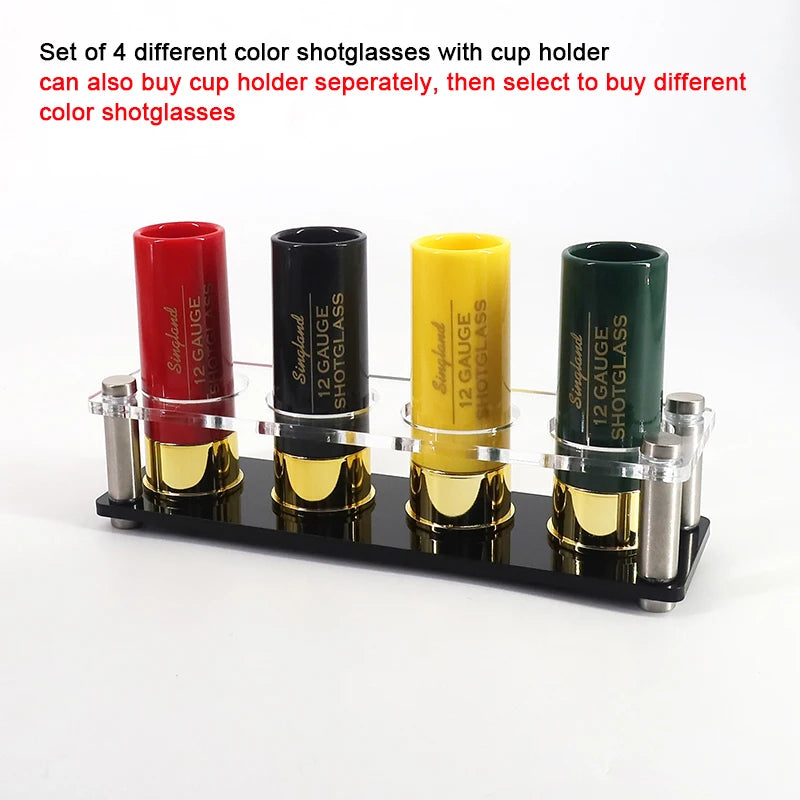 Christmas 12 Gauge Shotgun Shell Shot Glasses Set of 4 Funny Gun Hunting Shooting Outdoor Father's Day Dad Novelty Gift Drinking