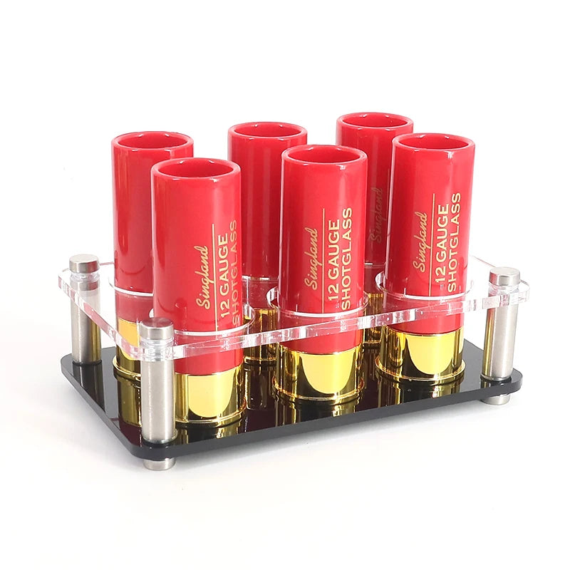 Christmas 12 Gauge Shotgun Shell Shot Glasses Set of 4 Funny Gun Hunting Shooting Outdoor Father's Day Dad Novelty Gift Drinking