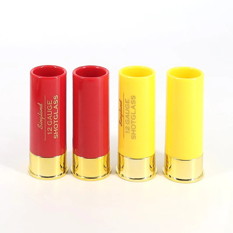 Christmas 12 Gauge Shotgun Shell Shot Glasses Set of 4 Funny Gun Hunting Shooting Outdoor Father's Day Dad Novelty Gift Drinking