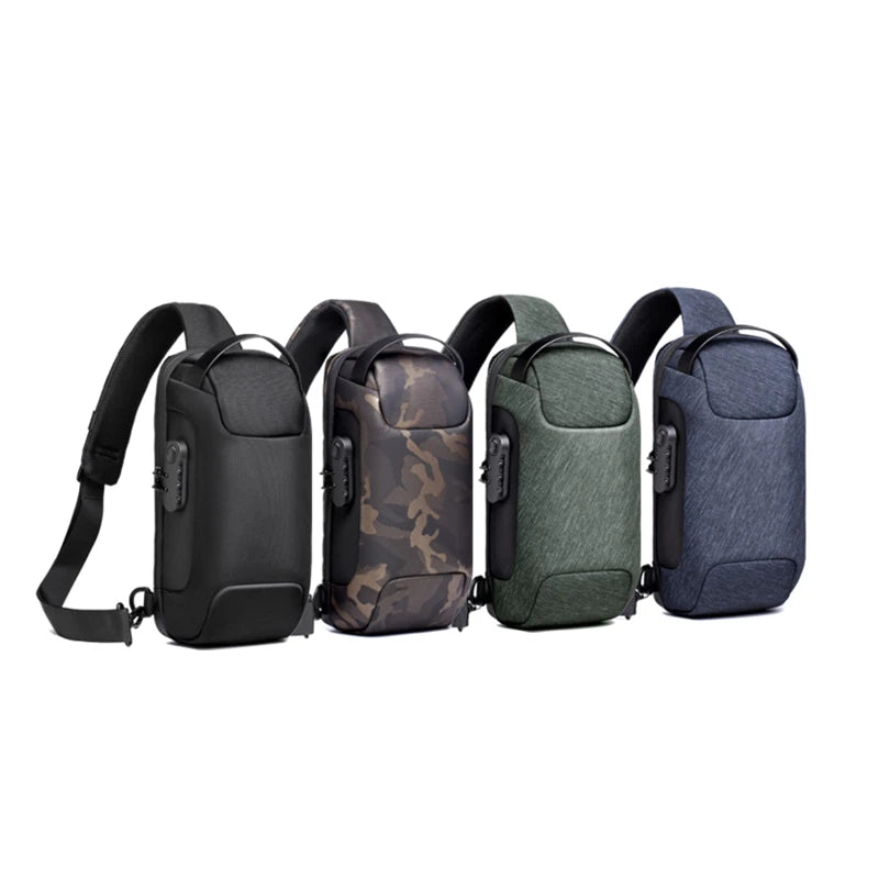 Men Multifunction Anti Theft USB Shoulder Bag Man Crossbody Cross Body Travel Sling Chest Bags Pack Messenger Pack