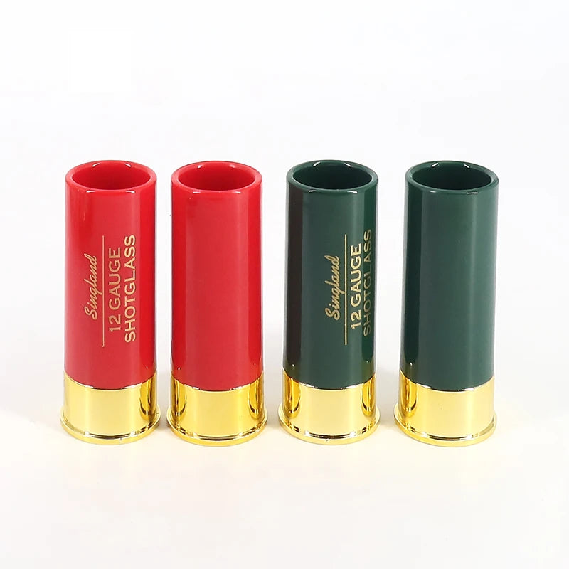 Christmas 12 Gauge Shotgun Shell Shot Glasses Set of 4 Funny Gun Hunting Shooting Outdoor Father's Day Dad Novelty Gift Drinking