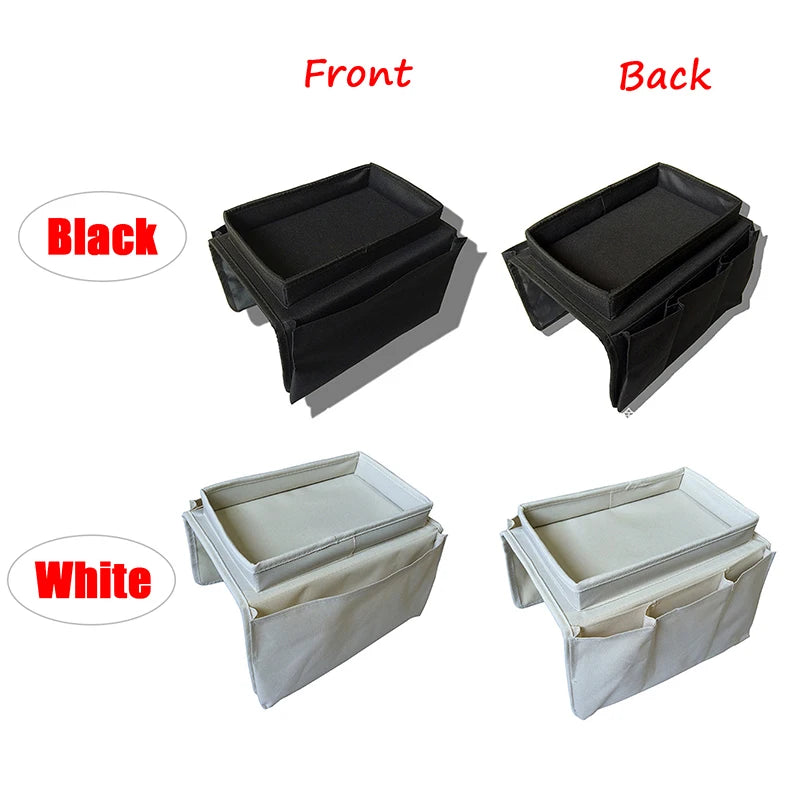 Sofa Armrest Organizer With 4 Pockets And Cup Holder Tray Couch Armchair Hanging Storage Bag For TV Remote Control Cellphone