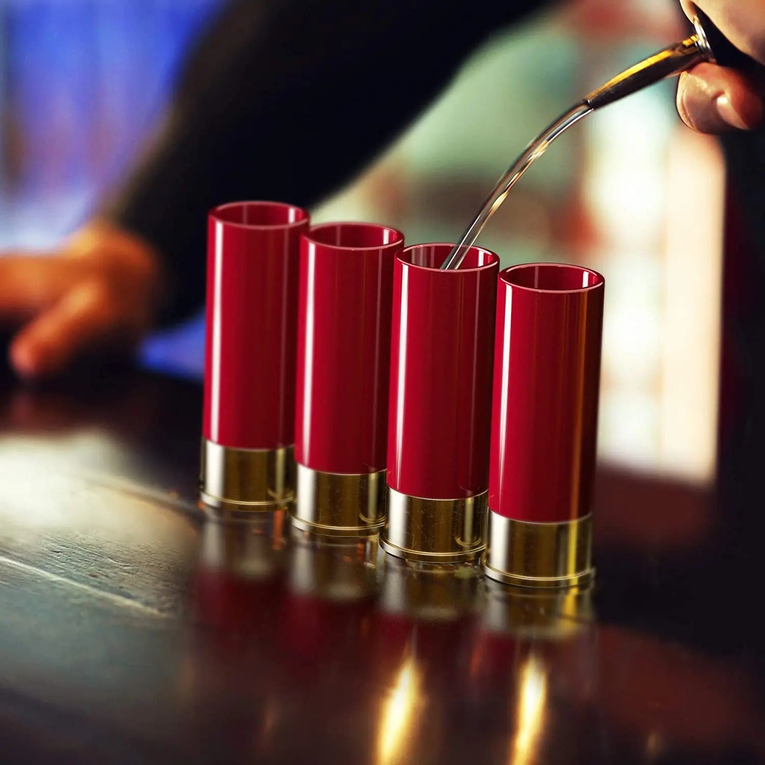 Christmas 12 Gauge Shotgun Shell Shot Glasses Set of 4 Funny Gun Hunting Shooting Outdoor Father's Day Dad Novelty Gift Drinking