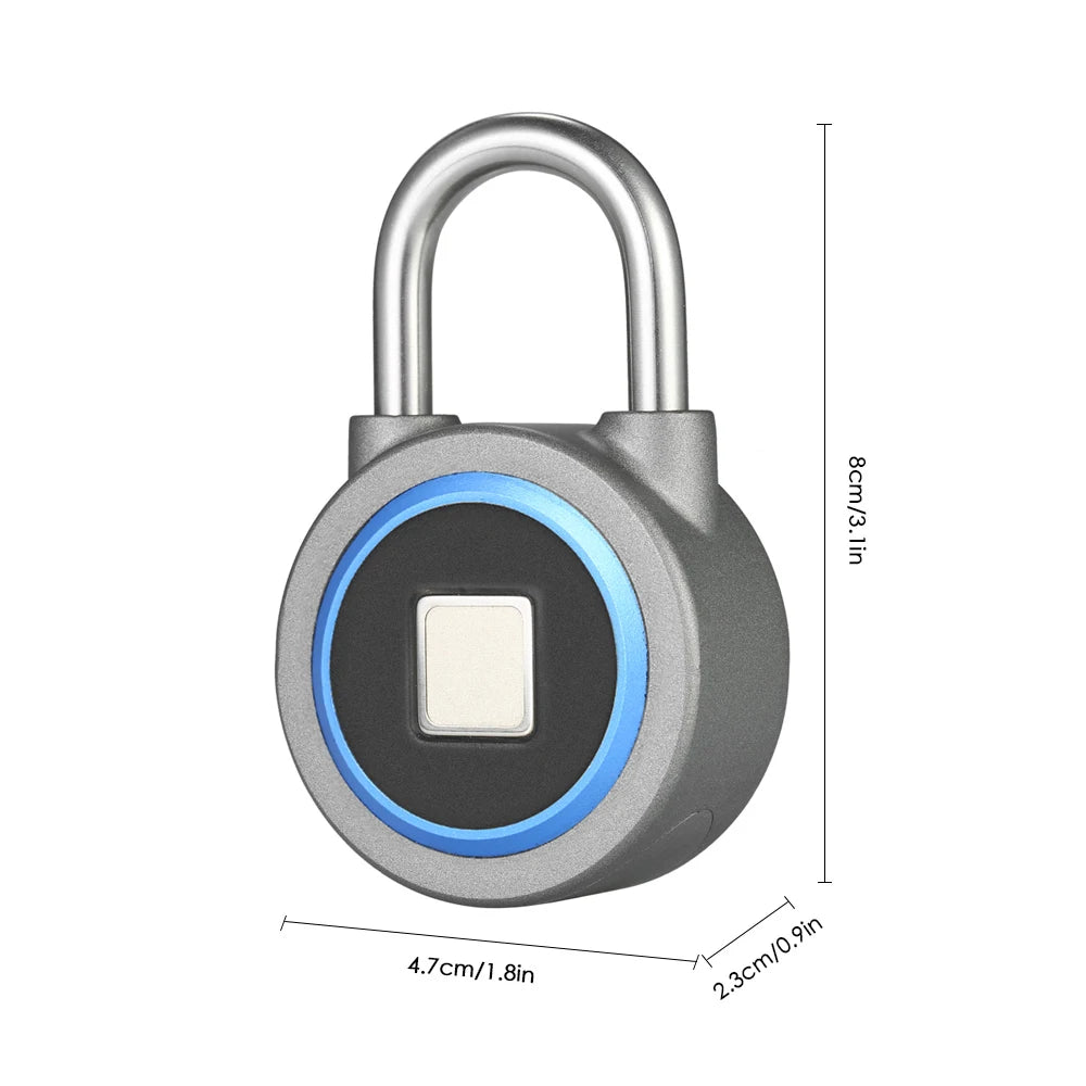 BT Smart Keyless Fingerprint Lock Waterproof APP / Fingerprint Unlock Anti-Theft Security Padlock Door Luggage Case Lock