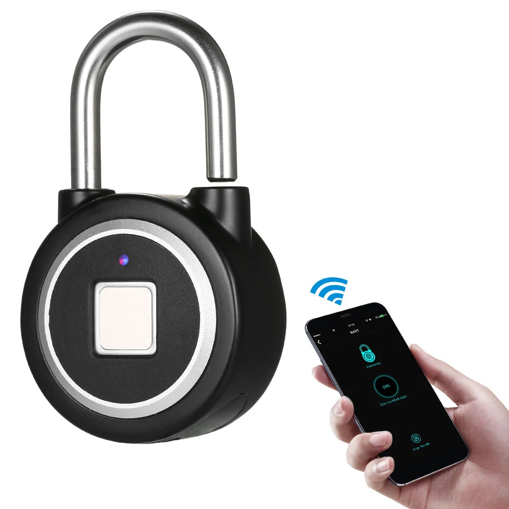 BT Smart Keyless Fingerprint Lock Waterproof APP / Fingerprint Unlock Anti-Theft Security Padlock Door Luggage Case Lock