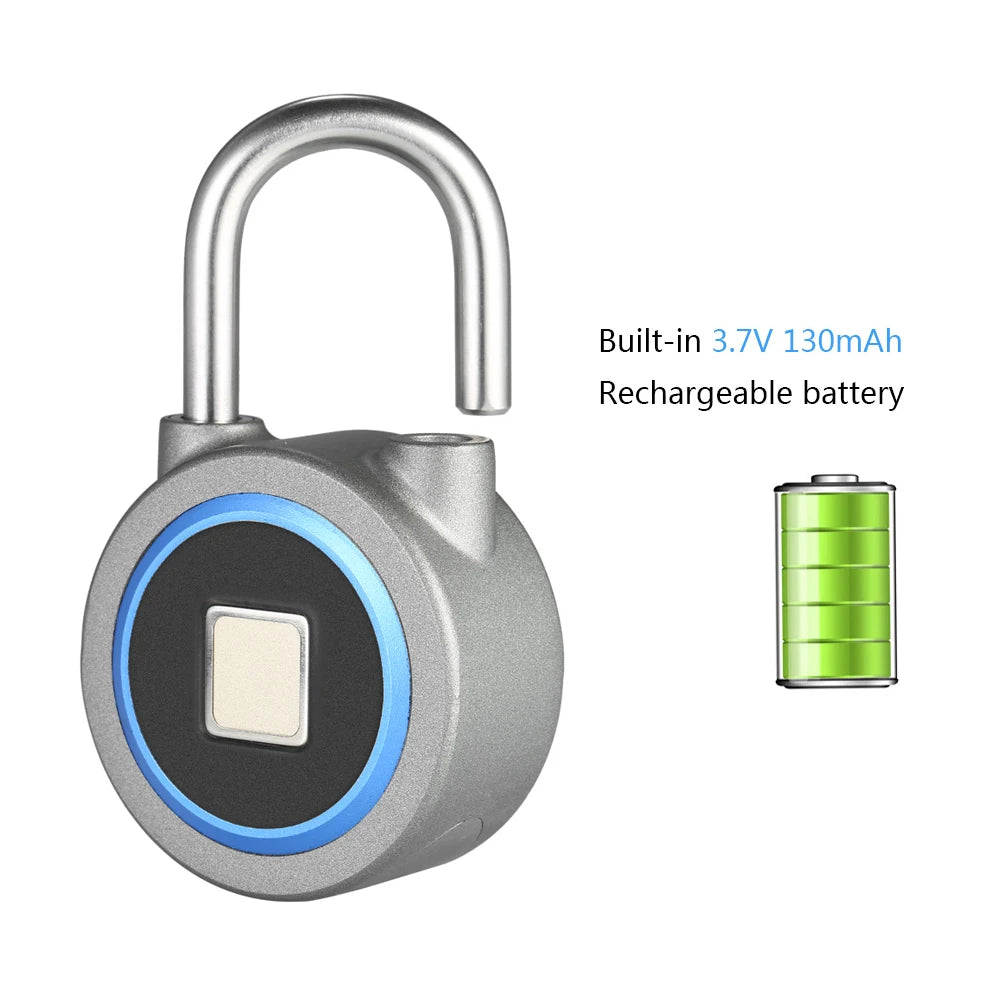 BT Smart Keyless Fingerprint Lock Waterproof APP / Fingerprint Unlock Anti-Theft Security Padlock Door Luggage Case Lock