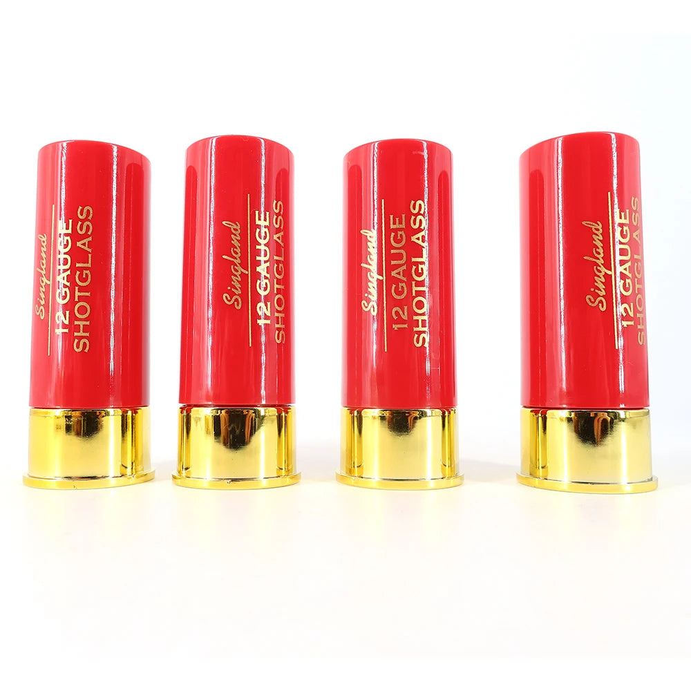 Christmas 12 Gauge Shotgun Shell Shot Glasses Set of 4 Funny Gun Hunting Shooting Outdoor Father's Day Dad Novelty Gift Drinking