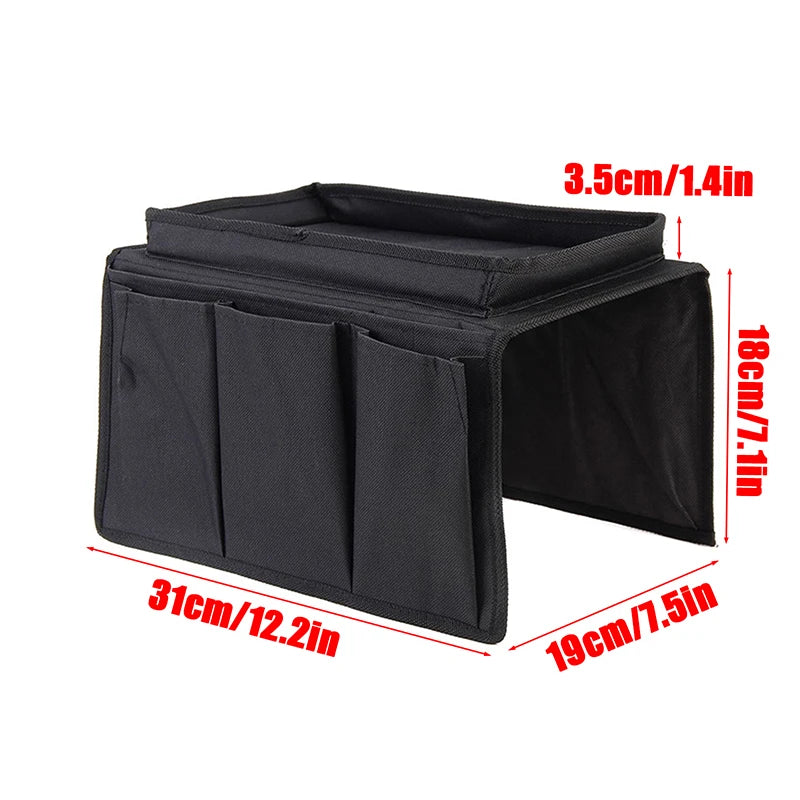 Sofa Armrest Organizer With 4 Pockets And Cup Holder Tray Couch Armchair Hanging Storage Bag For TV Remote Control Cellphone