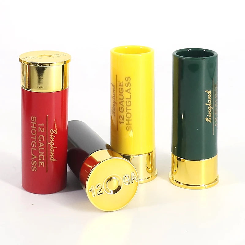 Christmas 12 Gauge Shotgun Shell Shot Glasses Set of 4 Funny Gun Hunting Shooting Outdoor Father's Day Dad Novelty Gift Drinking