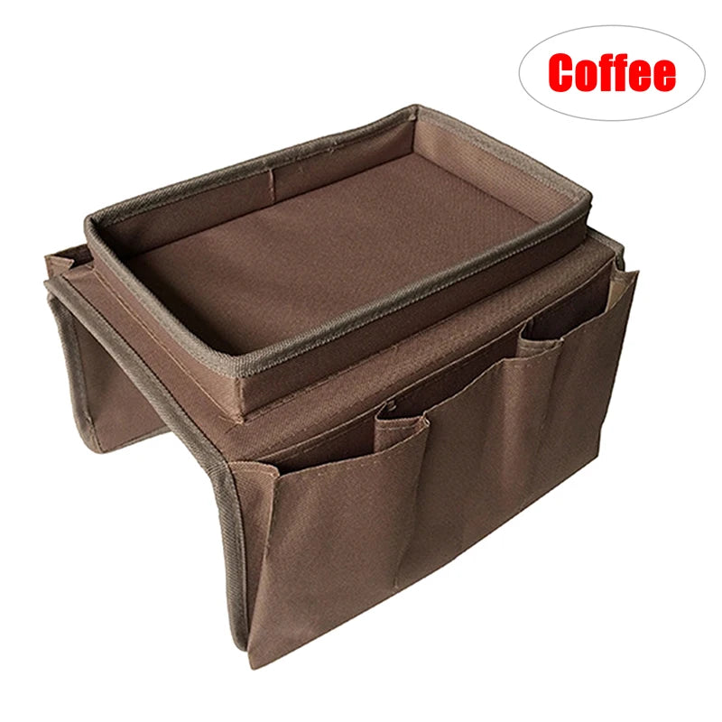 Sofa Armrest Organizer With 4 Pockets And Cup Holder Tray Couch Armchair Hanging Storage Bag For TV Remote Control Cellphone