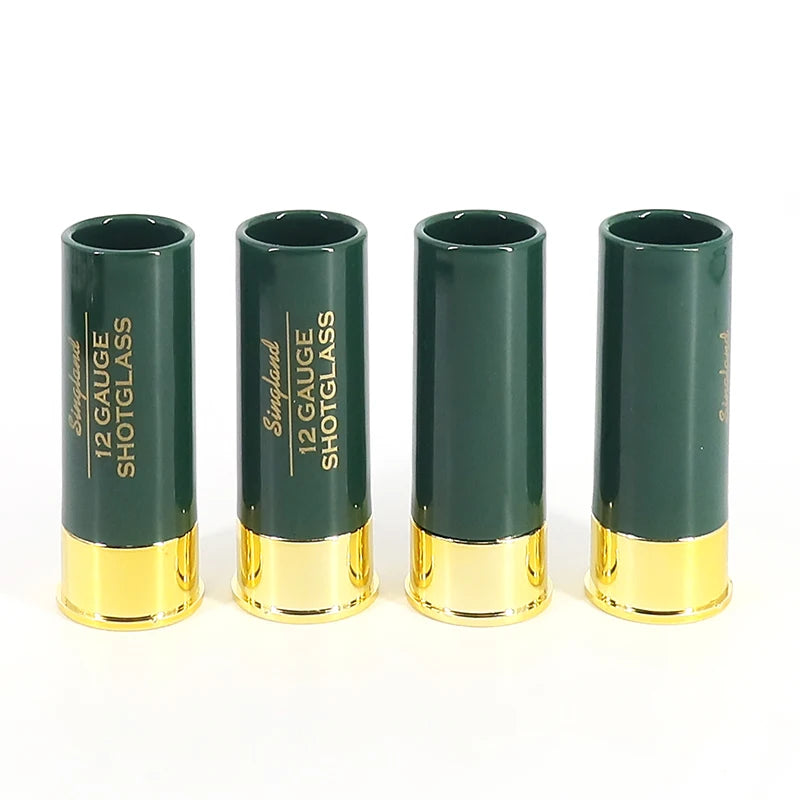 Christmas 12 Gauge Shotgun Shell Shot Glasses Set of 4 Funny Gun Hunting Shooting Outdoor Father's Day Dad Novelty Gift Drinking