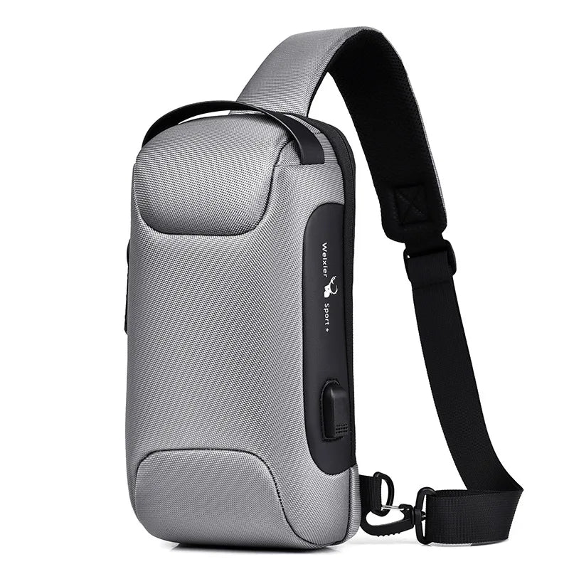 Men Multifunction Anti Theft USB Shoulder Bag Man Crossbody Cross Body Travel Sling Chest Bags Pack Messenger Pack