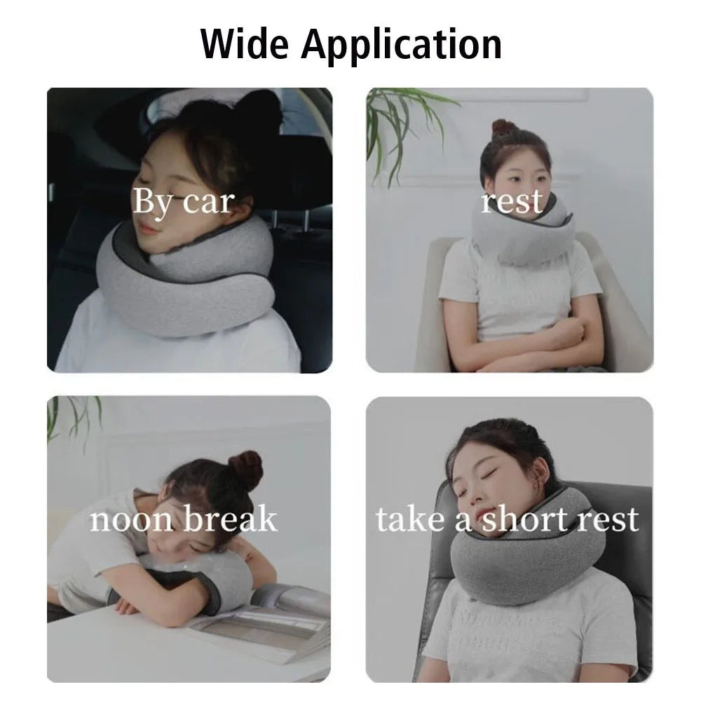 Portable U-shaped Pillow Memory Foam Snail Pillow Soft Noon Break Sleep Pillows Travel Neck Support Travel Neck Pillow