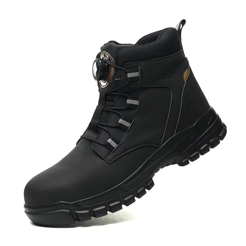 New Fashion 2024 Waterproof Security Work Safety Boots Protective Leather Boots Anti-smash Anti-puncture Industrial Shoes