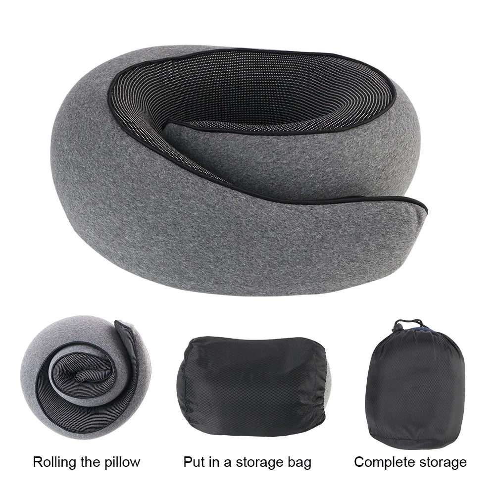 Portable U-shaped Pillow Memory Foam Snail Pillow Soft Noon Break Sleep Pillows Travel Neck Support Travel Neck Pillow