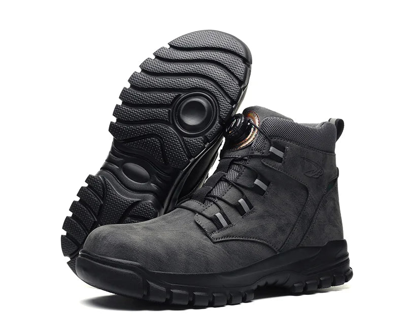 New Fashion 2024 Waterproof Security Work Safety Boots Protective Leather Boots Anti-smash Anti-puncture Industrial Shoes