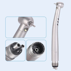 Dental Handpiece LED High Speed Ceramic Bearing Push Button Standard Head 4 Spray Stainless JD008A1-SP M4/B2 Ceramic Rotor A