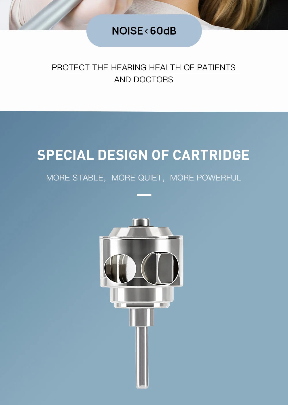 Dental Handpiece LED High Speed Ceramic Bearing Push Button Standard Head 4 Spray Stainless JD008A1-SP M4/B2 Ceramic Rotor A