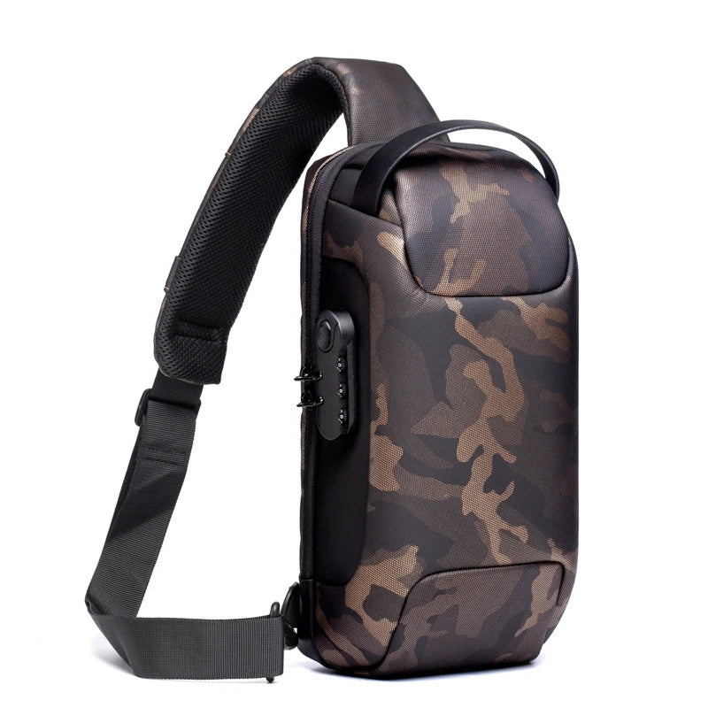 Men Multifunction Anti Theft USB Shoulder Bag Man Crossbody Cross Body Travel Sling Chest Bags Pack Messenger Pack