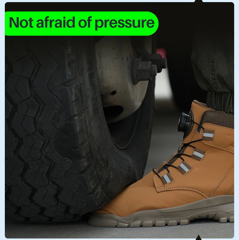 New Fashion 2024 Waterproof Security Work Safety Boots Protective Leather Boots Anti-smash Anti-puncture Industrial Shoes