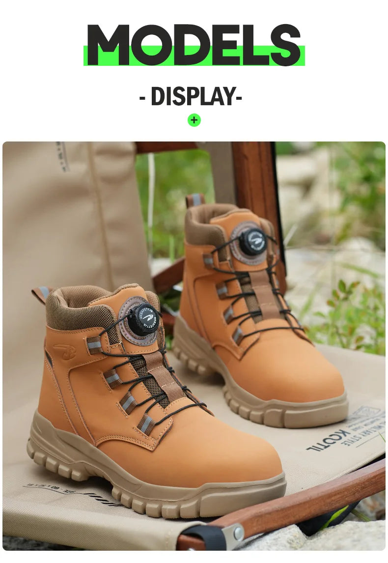 New Fashion 2024 Waterproof Security Work Safety Boots Protective Leather Boots Anti-smash Anti-puncture Industrial Shoes