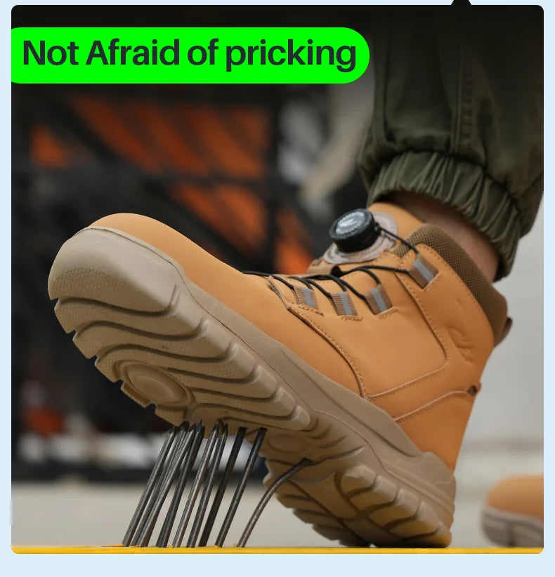 New Fashion 2024 Waterproof Security Work Safety Boots Protective Leather Boots Anti-smash Anti-puncture Industrial Shoes