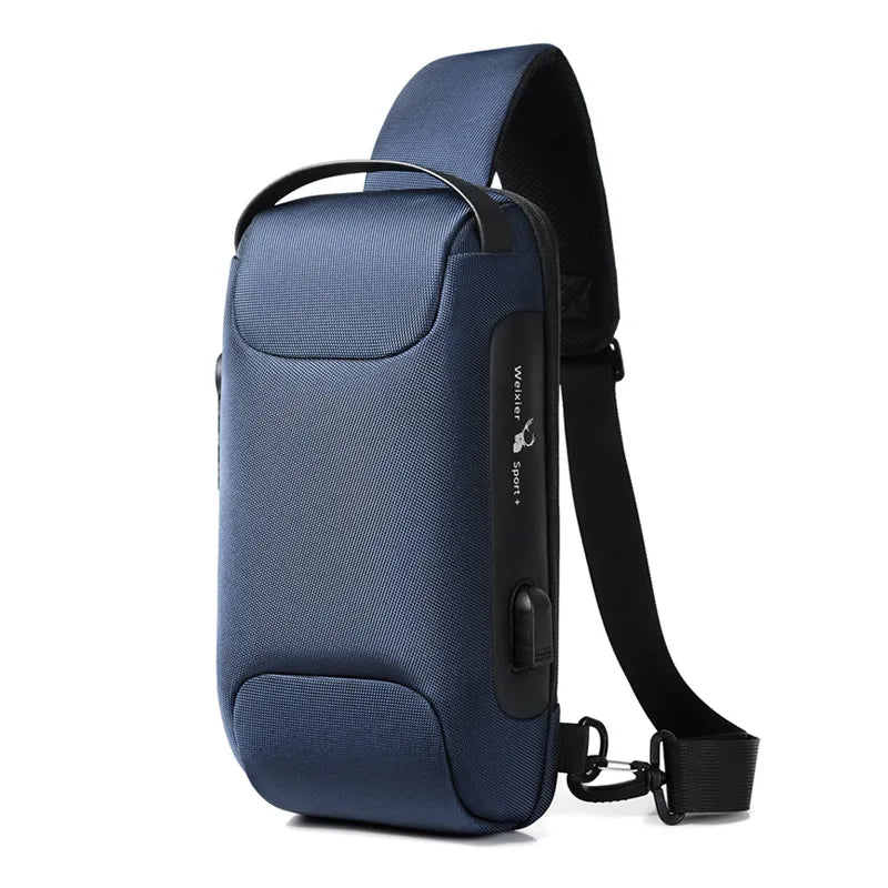 Men Multifunction Anti Theft USB Shoulder Bag Man Crossbody Cross Body Travel Sling Chest Bags Pack Messenger Pack