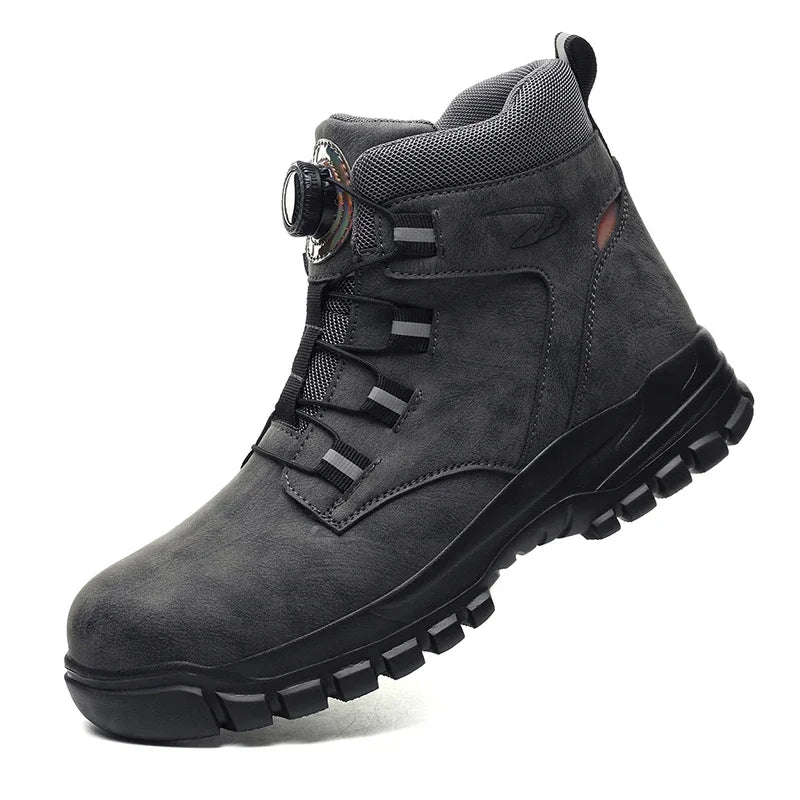 New Fashion 2024 Waterproof Security Work Safety Boots Protective Leather Boots Anti-smash Anti-puncture Industrial Shoes