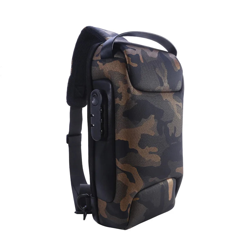 Men Multifunction Anti Theft USB Shoulder Bag Man Crossbody Cross Body Travel Sling Chest Bags Pack Messenger Pack