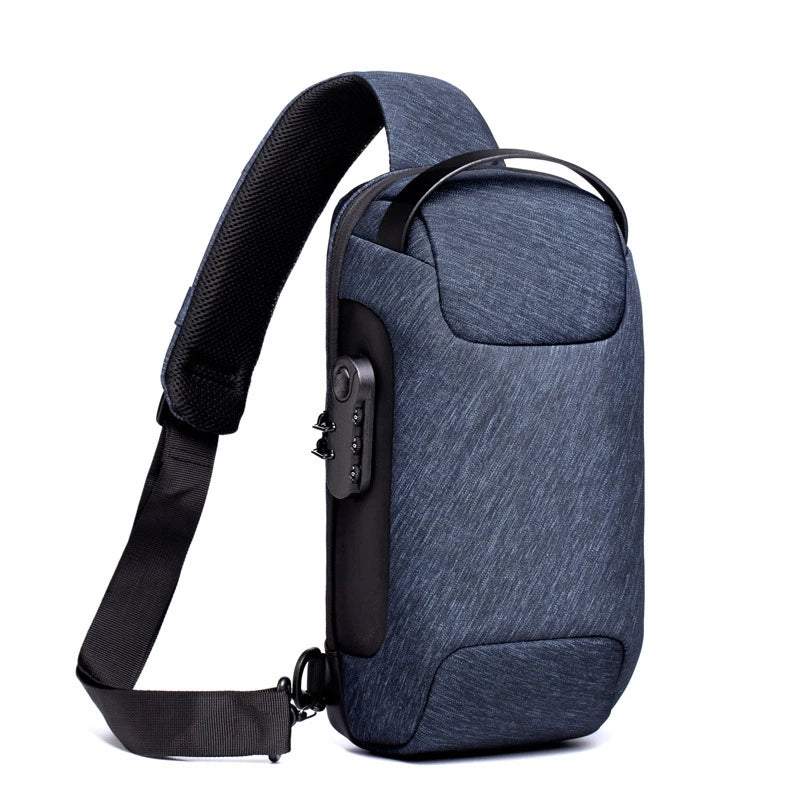 Men Multifunction Anti Theft USB Shoulder Bag Man Crossbody Cross Body Travel Sling Chest Bags Pack Messenger Pack